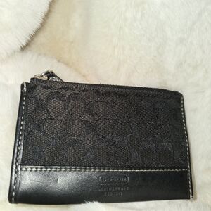 Coach Chocolate Brown and Black Keyring WRISTLET